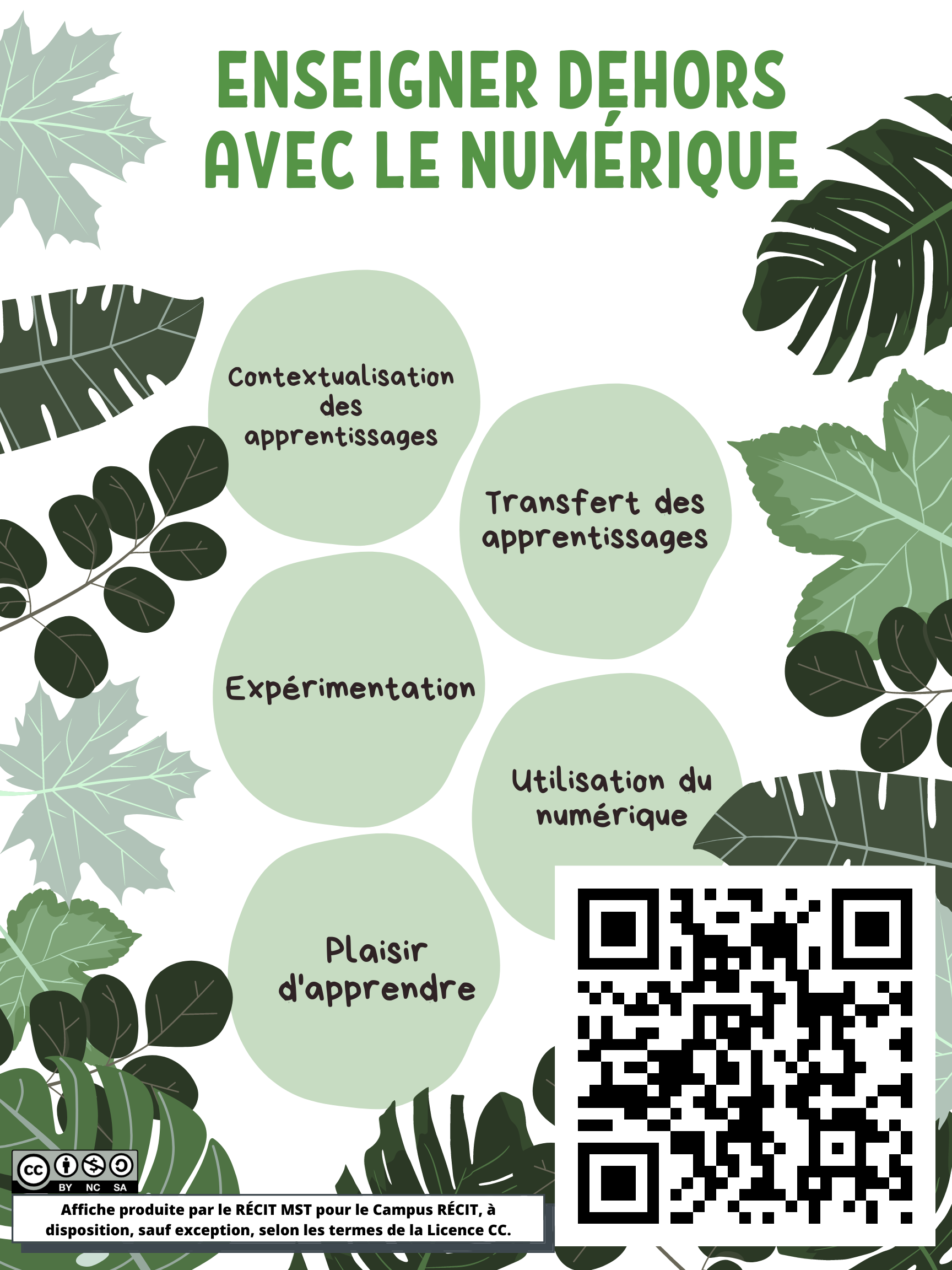 Affiche avec un code QR à numériser pour avoir accès au contenu.