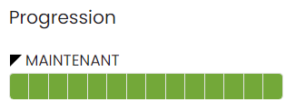 Barre de progression des activités de l'autoformation