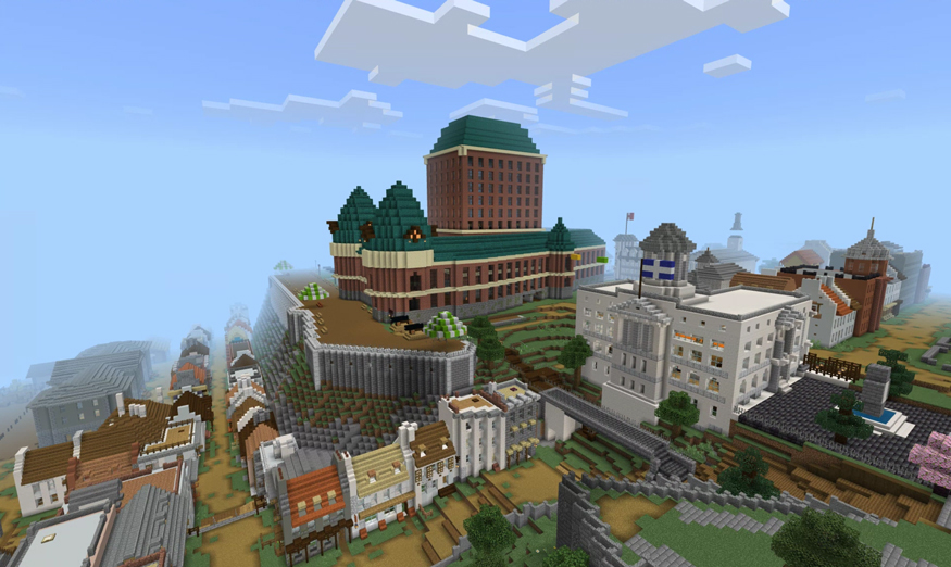 Château Frontenac de la tâche : LE QUÉBEC VERS 1905 AVEC MINECRAFT.