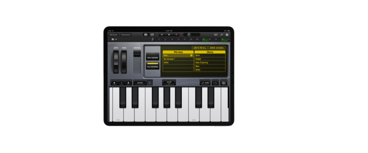 Image de cours - L'échantillonneur de GarageBand en musique et en art dramatique · Tablette tactile · 2021