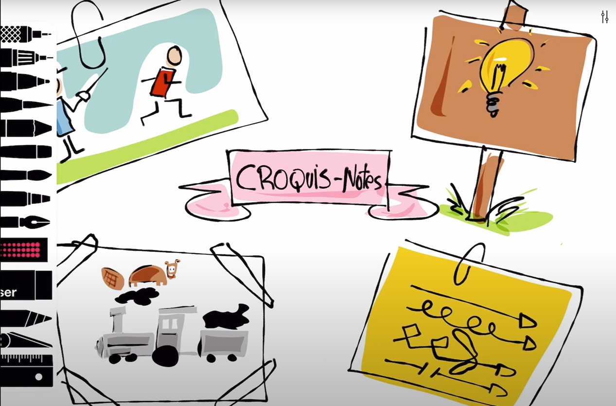 Exemple de  croquis-note après les quatre défis.