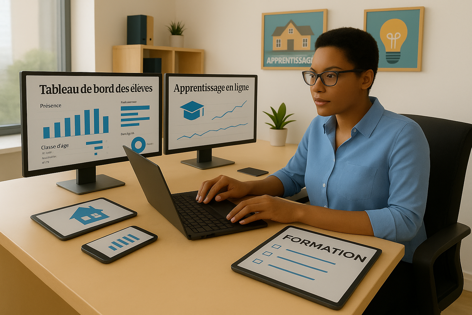 Image de cours - Les gestionnaires scolaires à bord de la compétence numérique