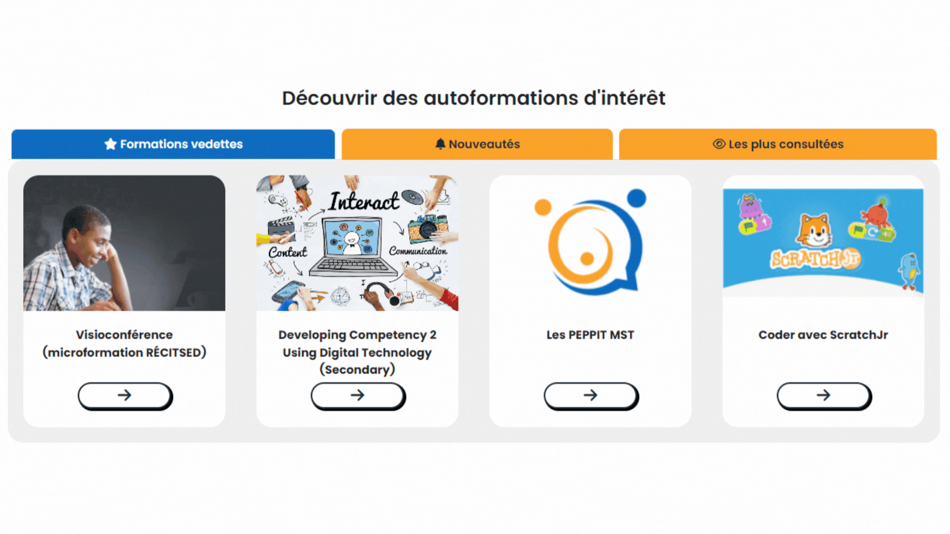 Capture d'écran du carrousel
