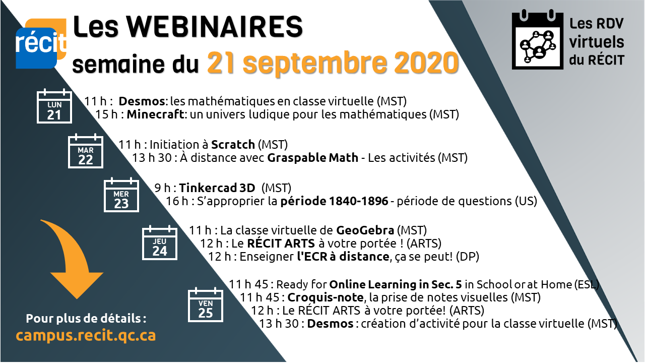 Image de cours - RV virtuels du RÉCIT 2020-2021