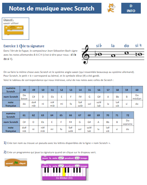 Scratch notes de musique