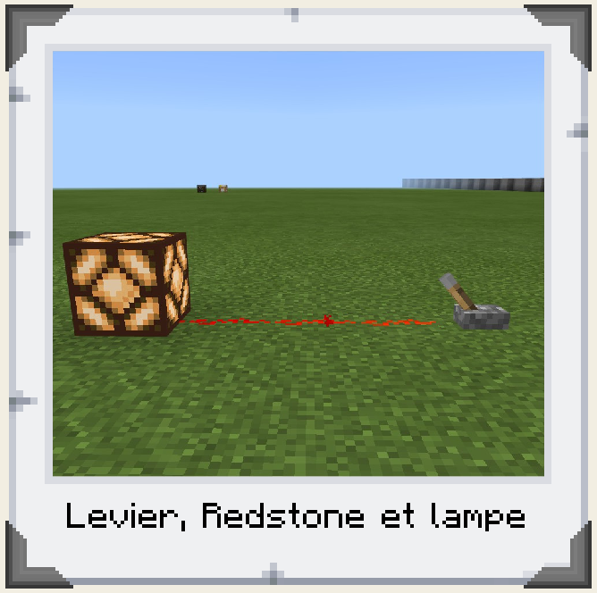 Levier, Redstone et lampe