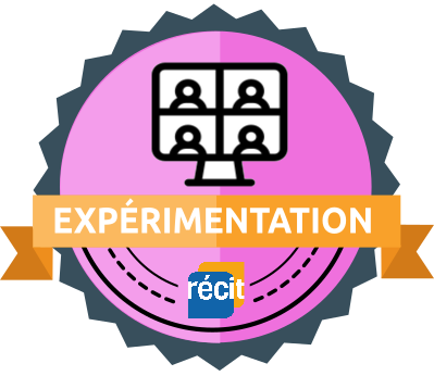 Badge Expérimentation enseigner à l'aide de la visioconférence