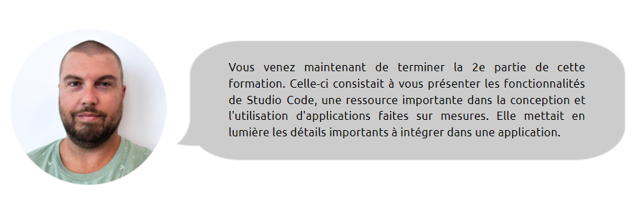 Message de conclusion du Module 2.