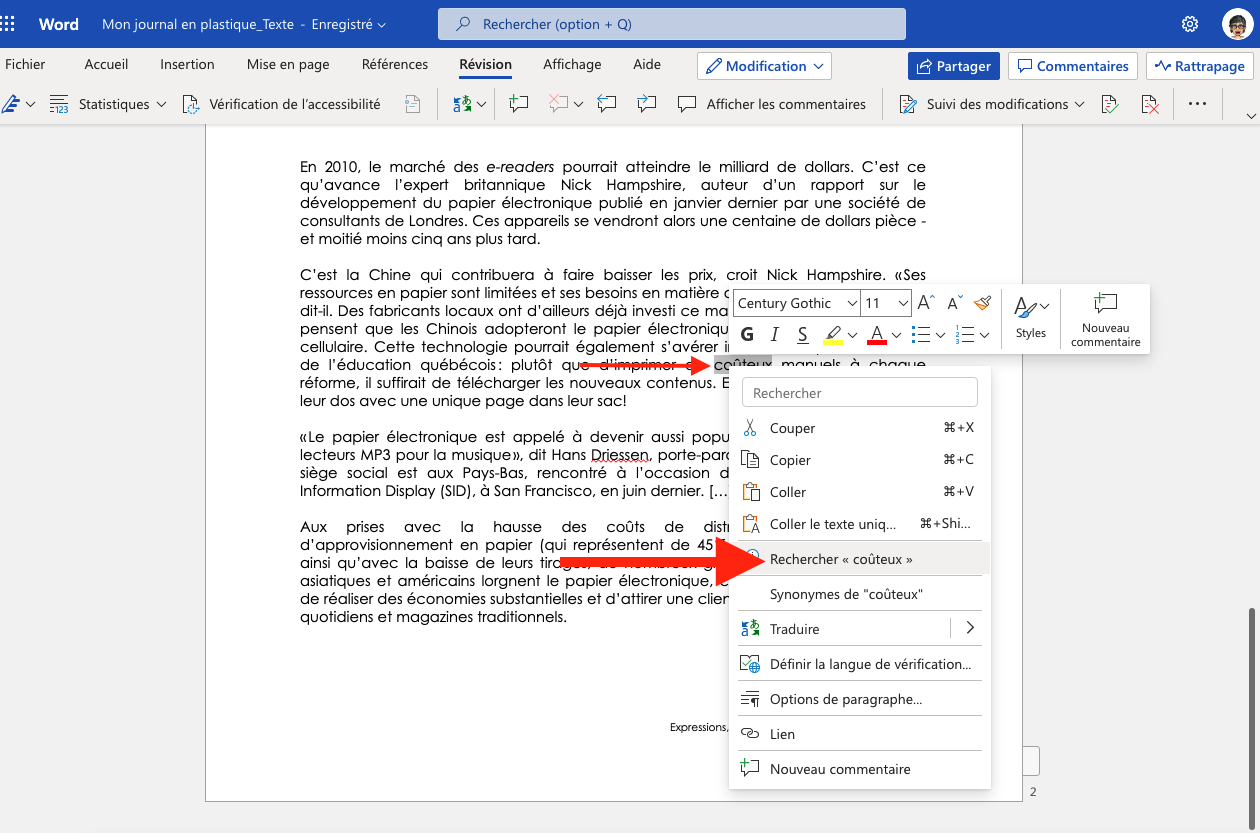 Comment utiliser Rechercher dans Word en ligne