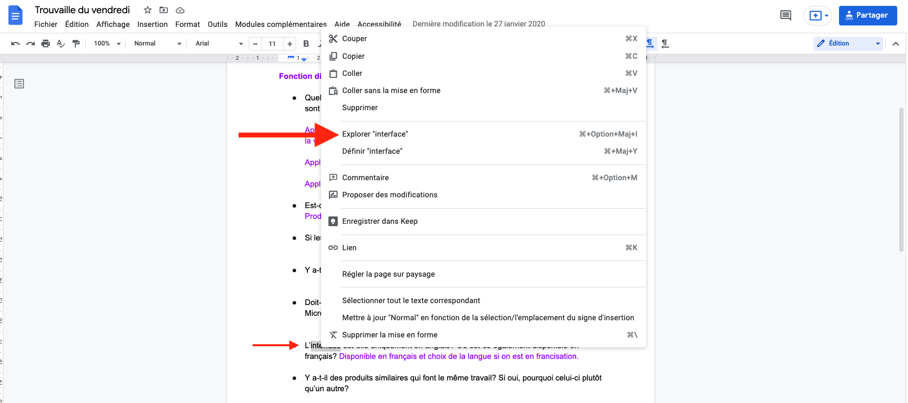 Comment utiliser Explorer dans Google document