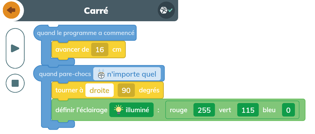 On voit à côté de l'image de Root le crochet vert pour signaler que le robot est jumelé.